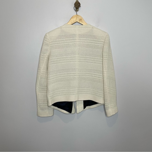 Sandro Vladia Textured Woven Cotton Blazer Jacket in Ecru - Picture 9 of 9